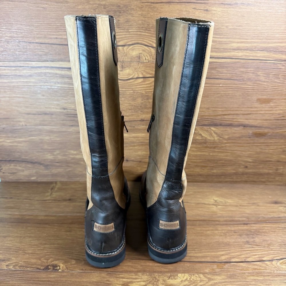 SOREL Wicked Workboot Tall Suede & Leather Riding Boots Women’s Size 9 Shoes - Picture 5 of 9
